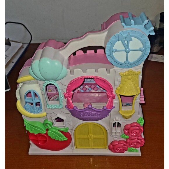 Disney Princess Little Kingdom Play N' Carry Castle 12 ½ Inch Tall Pink White - Picture 2 of 7